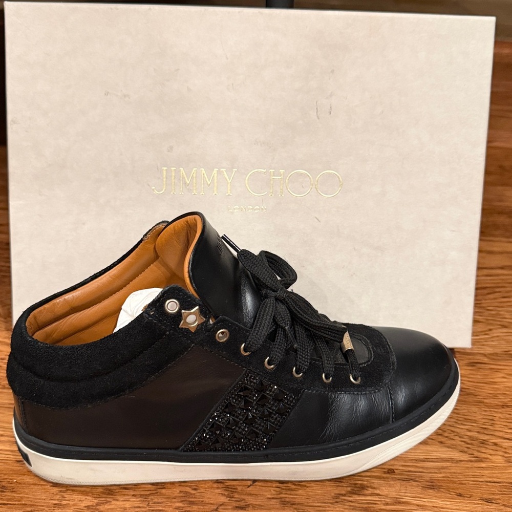 Jimmy Choo Leather and Suede Sneakers